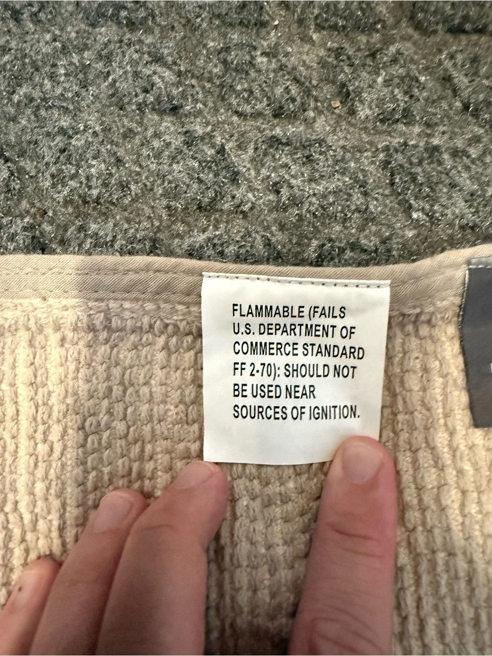 Kenneth Cole Beige Bath Mat with Dark Brown Floral Silhouette